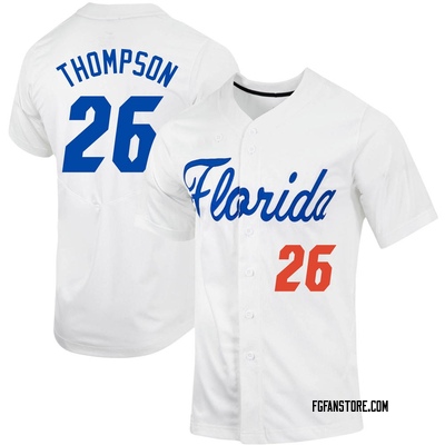 NCAA Baseball Jersey Sterlin Thompson Florida Gators College Full-Button Royal #26