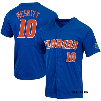 NCAA Baseball Jersey Tyler Nesbitt Florida Gators College Full-Button Black #10